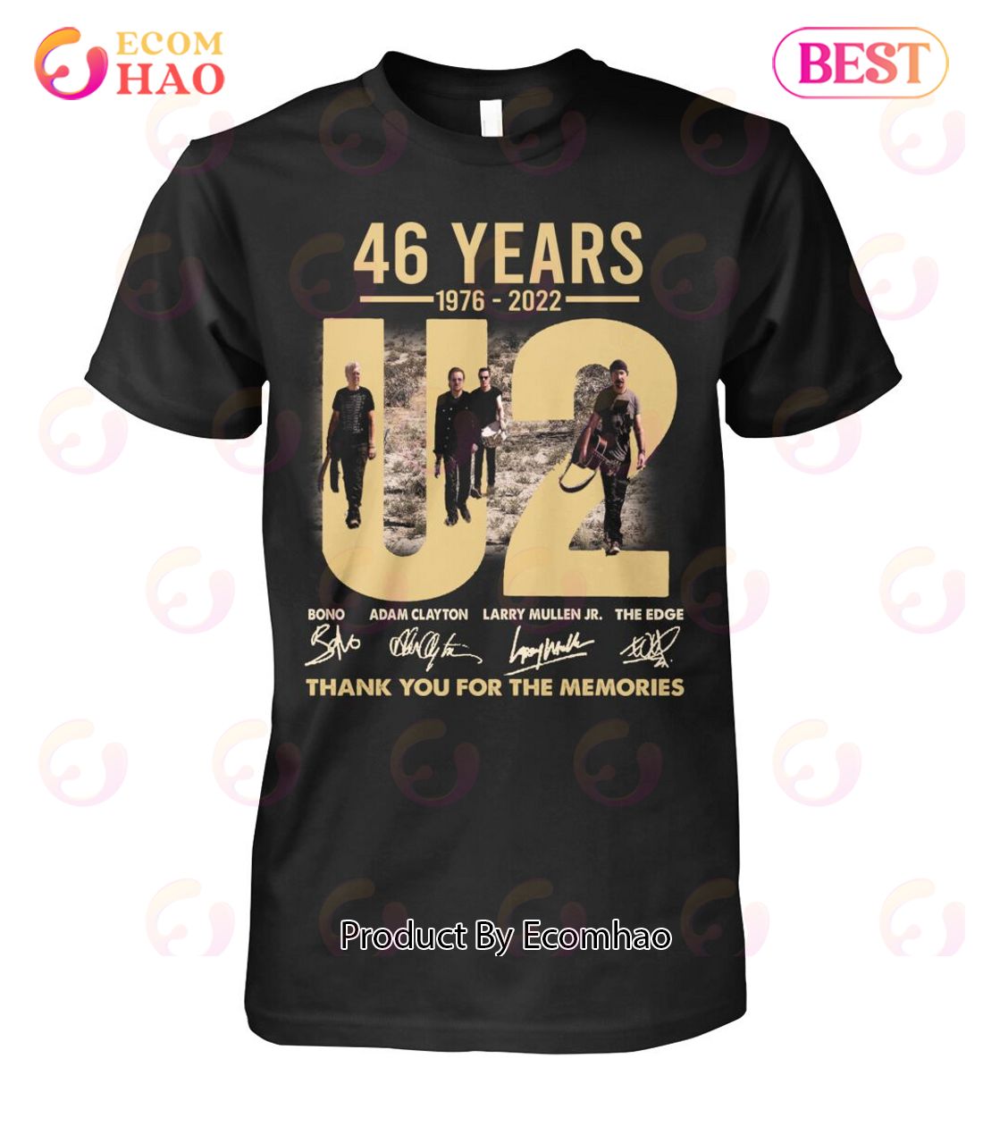 46 Years 1976 – 2022 U2 Thank You For The Memories T-Shirt