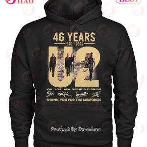 46 Years 1976 – 2022 U2 Thank You For The Memories T-Shirt