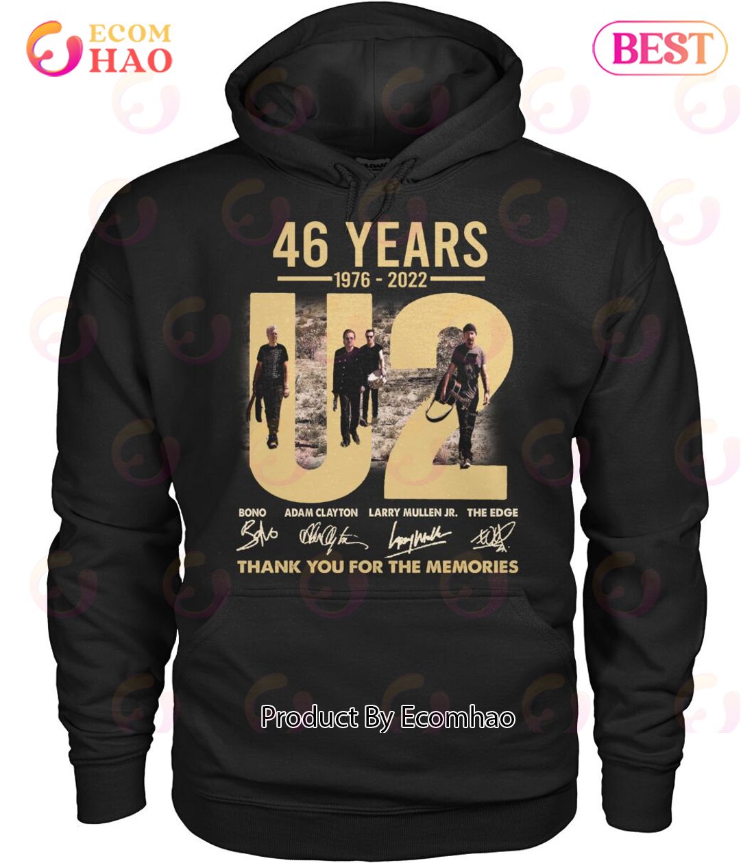 46 Years 1976 – 2022 U2 Thank You For The Memories T-Shirt