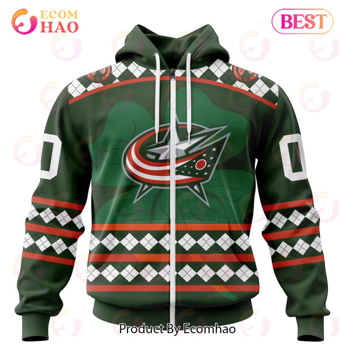 NHL Columbus Blue Jackets Specialized Unisex Kits Hockey Celebrate St Patrick’s Day 3D Hoodie