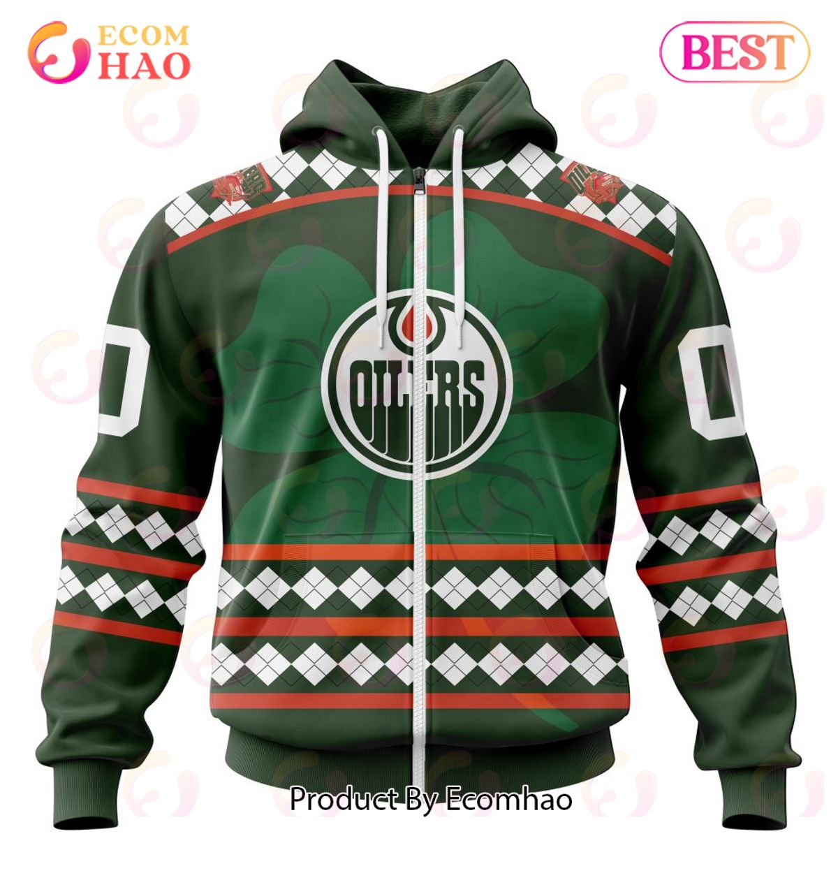 NHL Edmonton Oilers Specialized Unisex Kits Hockey Celebrate St Patrick’s Day 3D Hoodie