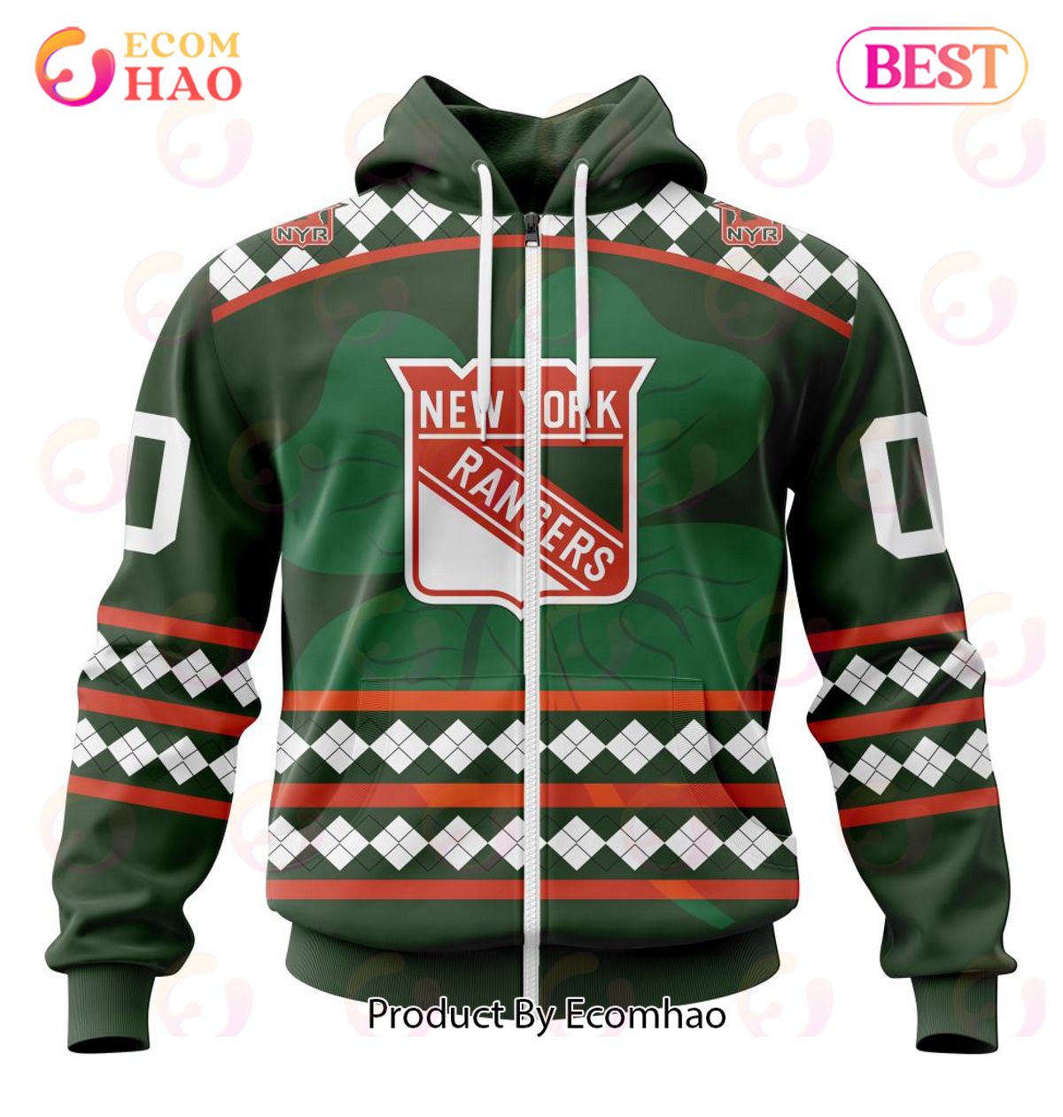 NHL New York Rangers Specialized Unisex Kits Hockey Celebrate St Patrick’s Day 3D Hoodie