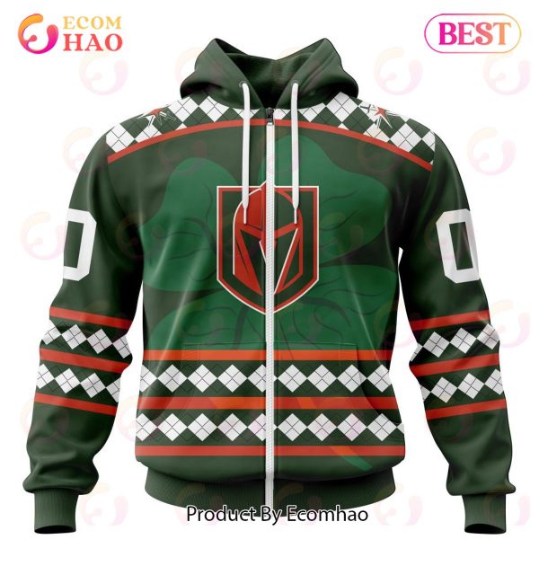 NHL Vegas Golden Knights Specialized Unisex Kits Hockey Celebrate St Patrick’s Day 3D Hoodie