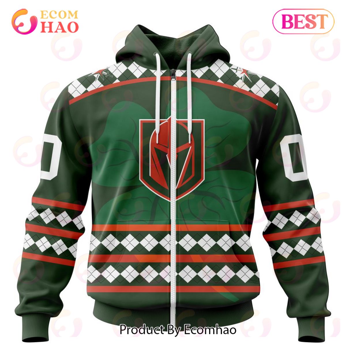 NHL Vegas Golden Knights Specialized Unisex Kits Hockey Celebrate St Patrick’s Day 3D Hoodie