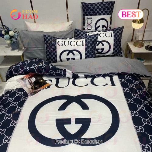 Limited Edition Gucci Navy Bedding Sets Duvet Cover Luxury Items