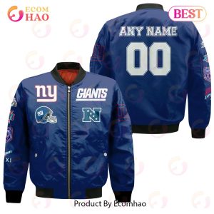 NFL New York Giants Custom Your Name & Number Bomber Jacket