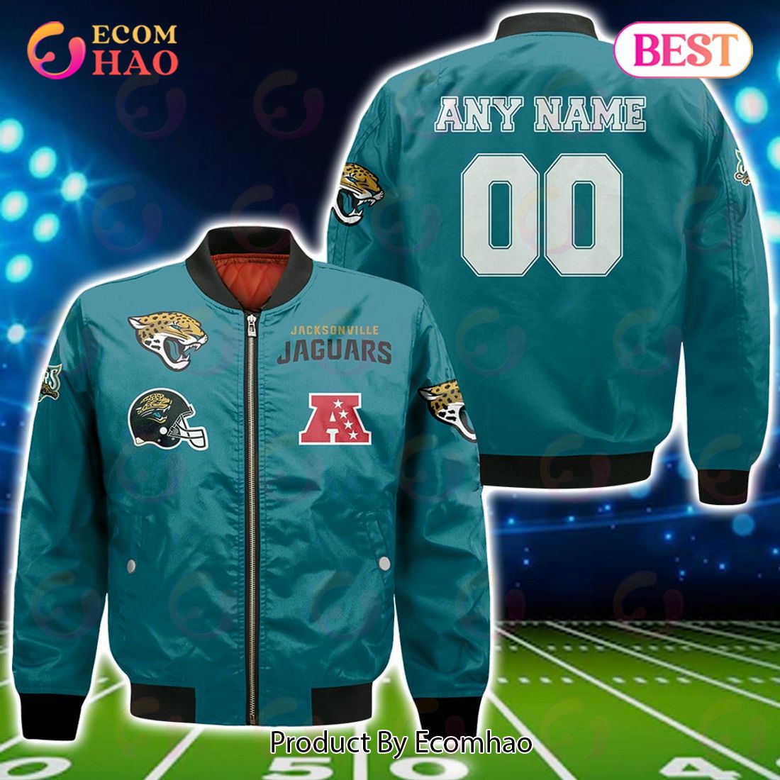 NFL Jacksonville Jaguars Custom Your Name & Number Bomber Jacket