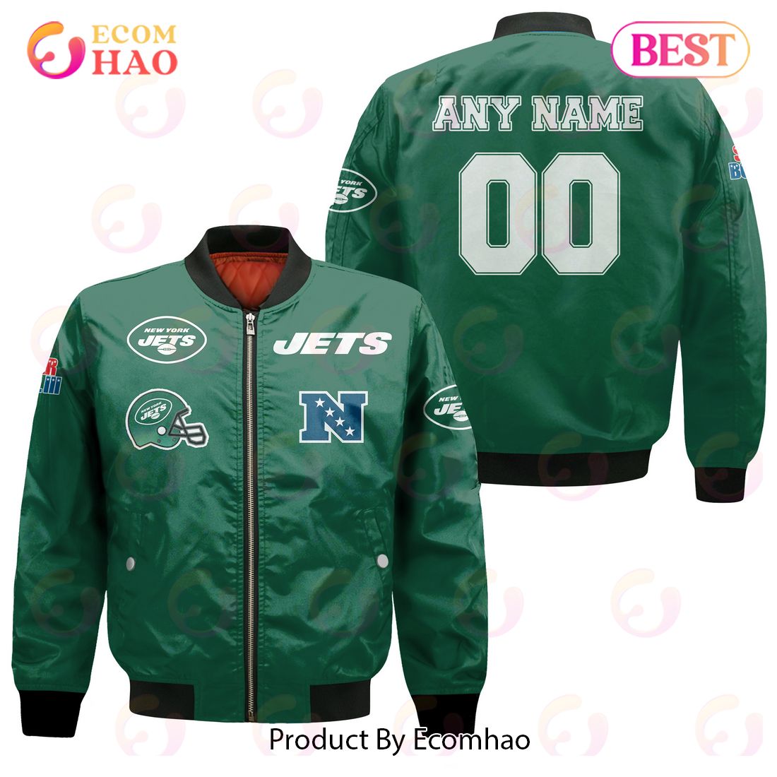 NFL New York Jets Custom Your Name & Number Bomber Jacket