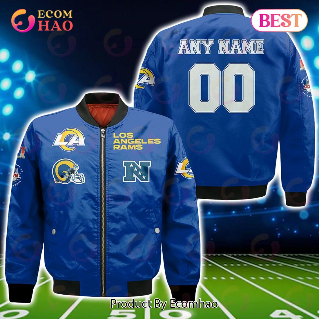 NFL Los Angeles Rams Custom Your Name & Number Bomber Jacket