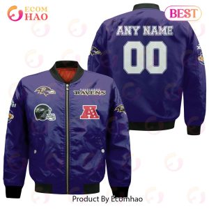 NFL Baltimore Ravens Custom Your Name & Number Bomber Jacket