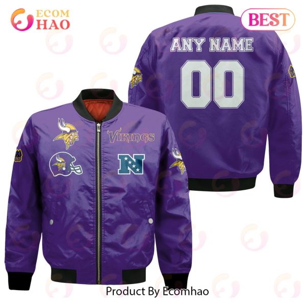 NFL Minnesota Vikings Custom Your Name & Number Bomber Jacket