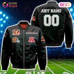 NFL Cincinnati Bengals Custom Your Name & Number Bomber Jacket
