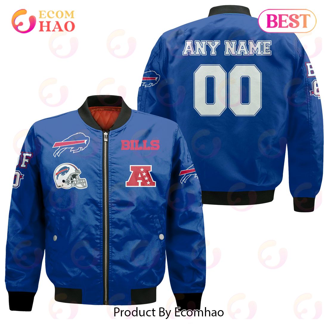 NFL Buffalo Bills Custom Your Name & Number Bomber Jacket