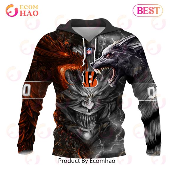 NFL Cincinnati Bengals Special Design Demon Face 3D Hoodie