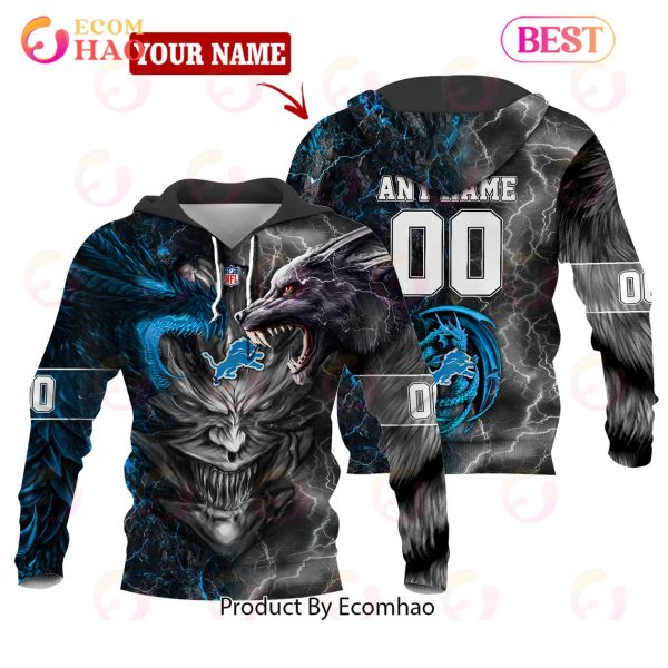 NFL Detroit Lions Special Design Demon Face 3D Hoodie