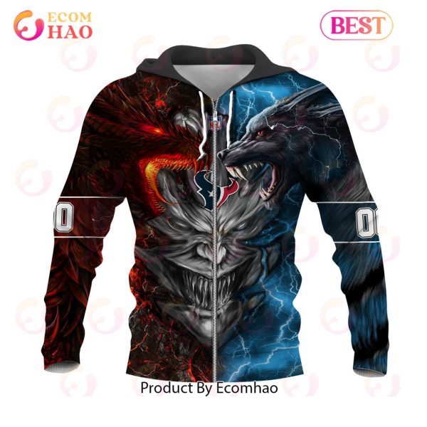 NFL Houston Texans Special Design Demon Face 3D Hoodie