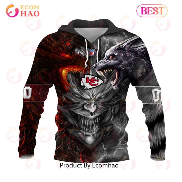 NFL Kansas City Chiefs Special Design Demon Face 3D Hoodie