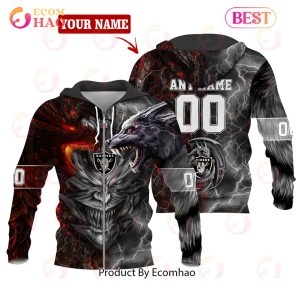 NFL Las Vegas Raiders Special Design Demon Face 3D Hoodie
