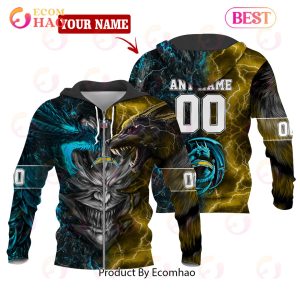 NFL Los Angeles Chargers Special Design Demon Face 3D Hoodie