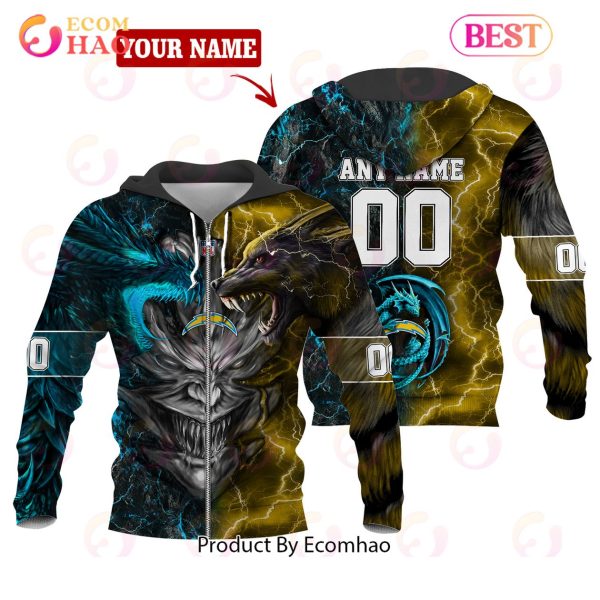 NFL Los Angeles Chargers Special Design Demon Face 3D Hoodie