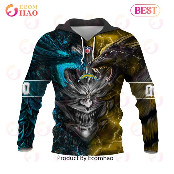 NFL Los Angeles Chargers Special Design Demon Face 3D Hoodie