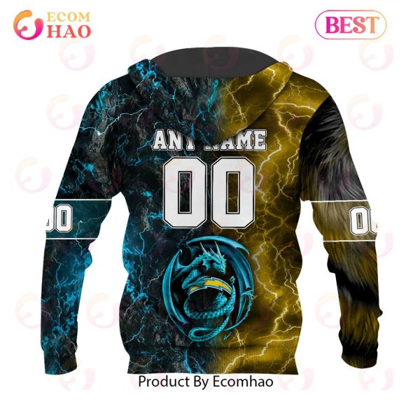 NFL Los Angeles Chargers Special Design Demon Face 3D Hoodie