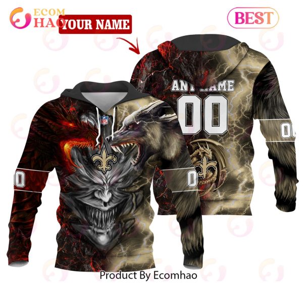 NFL New Orleans Saints Special Design Demon Face 3D Hoodie