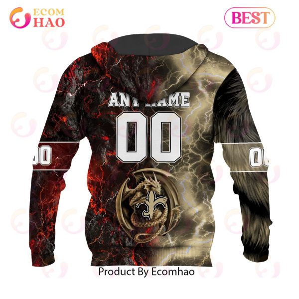NFL New Orleans Saints Special Design Demon Face 3D Hoodie