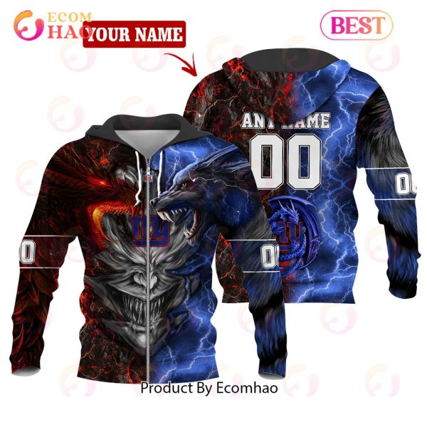 NFL New York Giants Special Design Demon Face 3D Hoodie