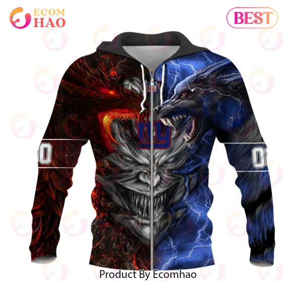 NFL New York Giants Special Design Demon Face 3D Hoodie