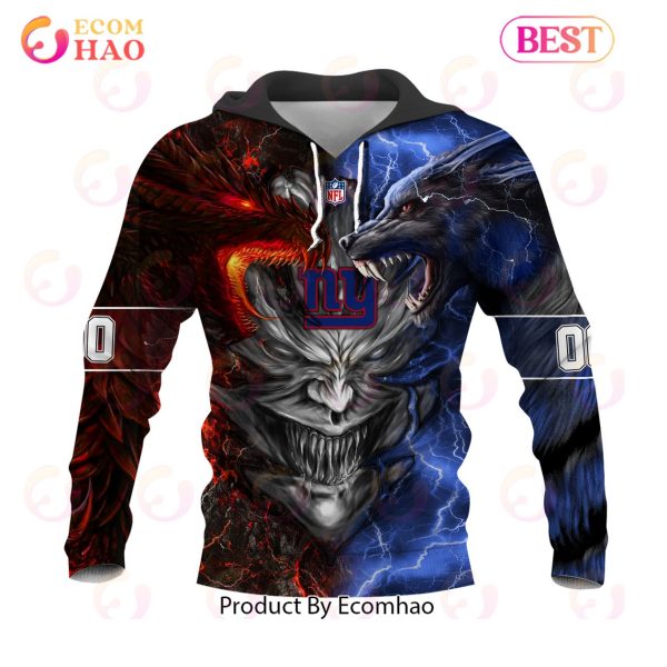 NFL New York Giants Special Design Demon Face 3D Hoodie