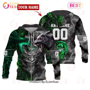 NFL New York Jets Special Design Demon Face 3D Hoodie