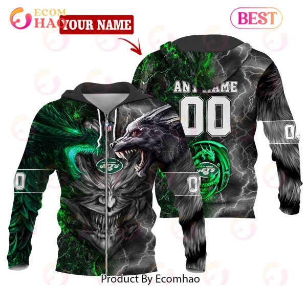 NFL New York Jets Special Design Demon Face 3D Hoodie