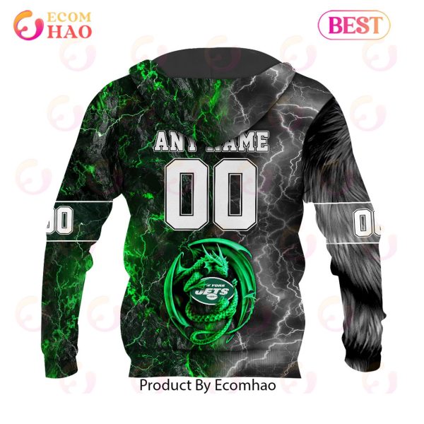 NFL New York Jets Special Design Demon Face 3D Hoodie