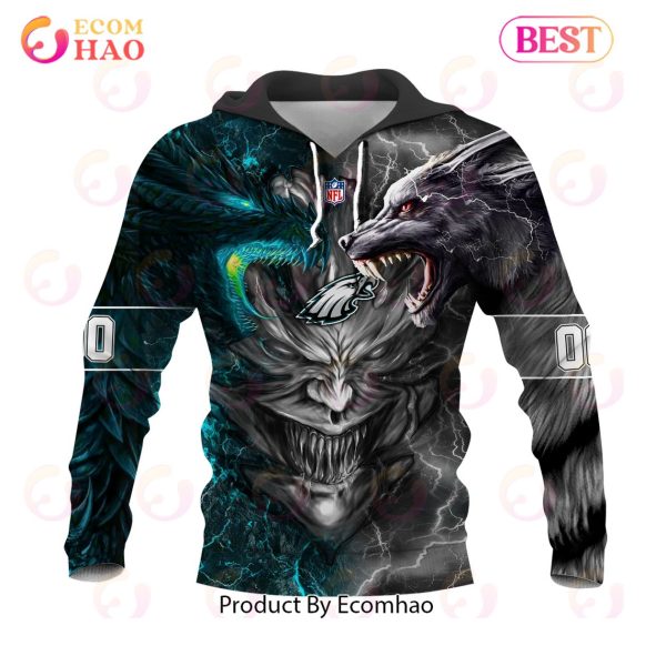 Philadelphia Eagles Camo Hoodie 3D Deer Skull Forest Pattern