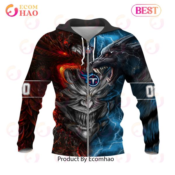 NFL Tennessee Titans Special Design Demon Face 3D Hoodie