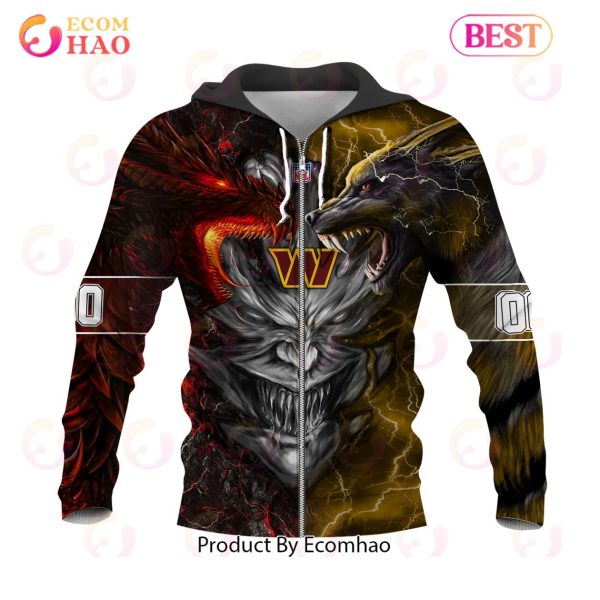 NFL Washington Redskins Special Design Demon Face 3D Hoodie