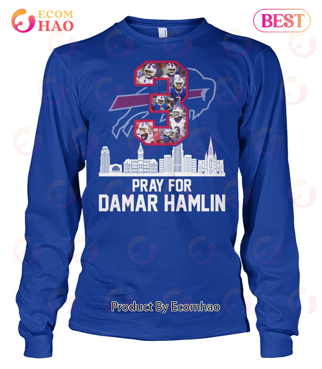 Tee or Tee Pray for Damar Hamlin #3 Vintage Helmet Shirt Kids T-Shirt