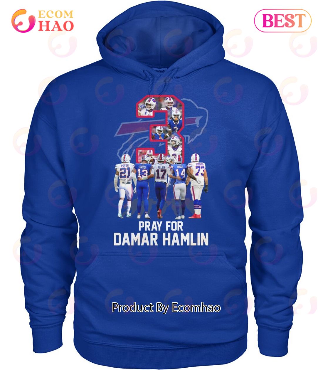 Pray For 3 Damar Hamlin Shirt, Buffalo Bills Unisex T-Shirt - Bring Your  Ideas, Thoughts And Imaginations Into Reality Today