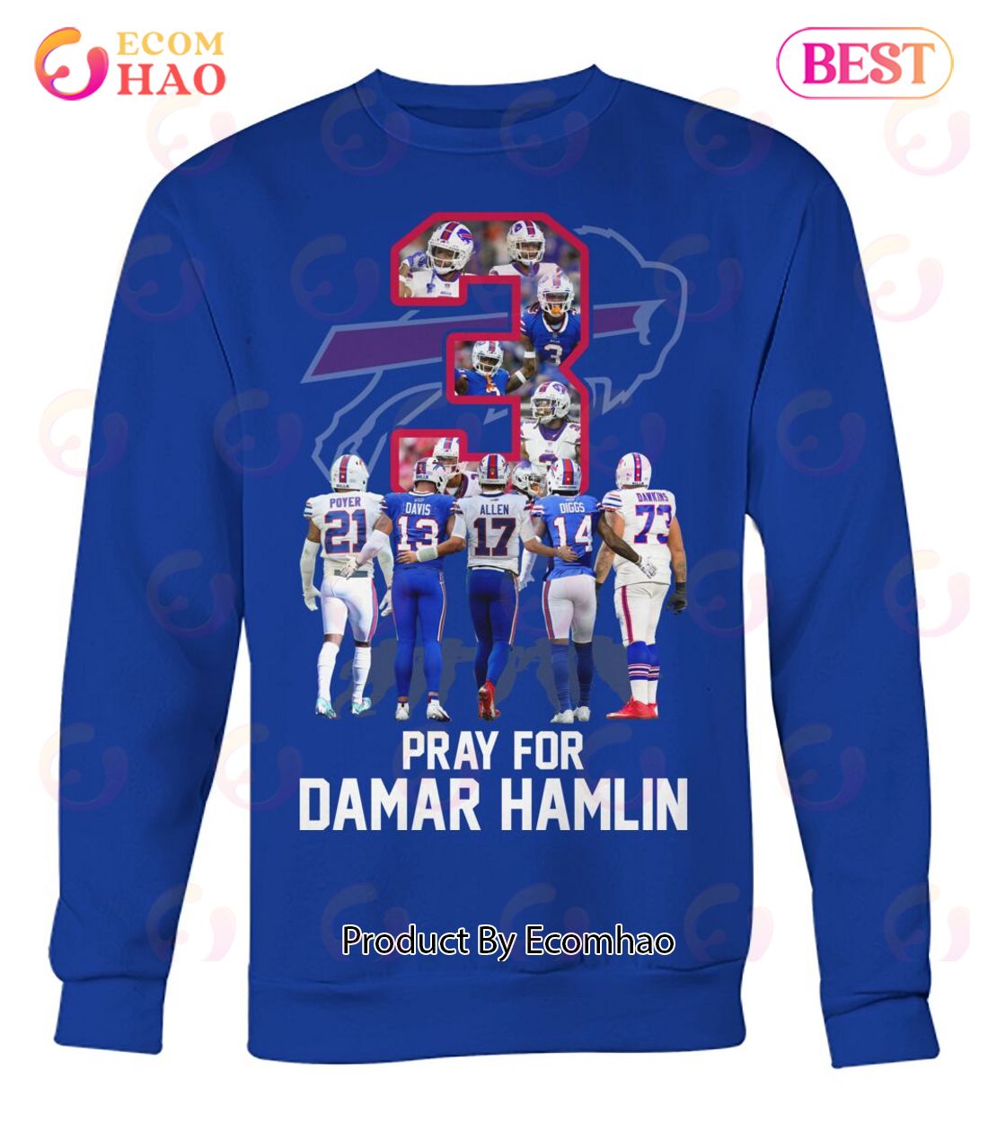 Damar Hamlin Strong Pray For Damar Hamlin Buffalo shirt - Dalatshirt