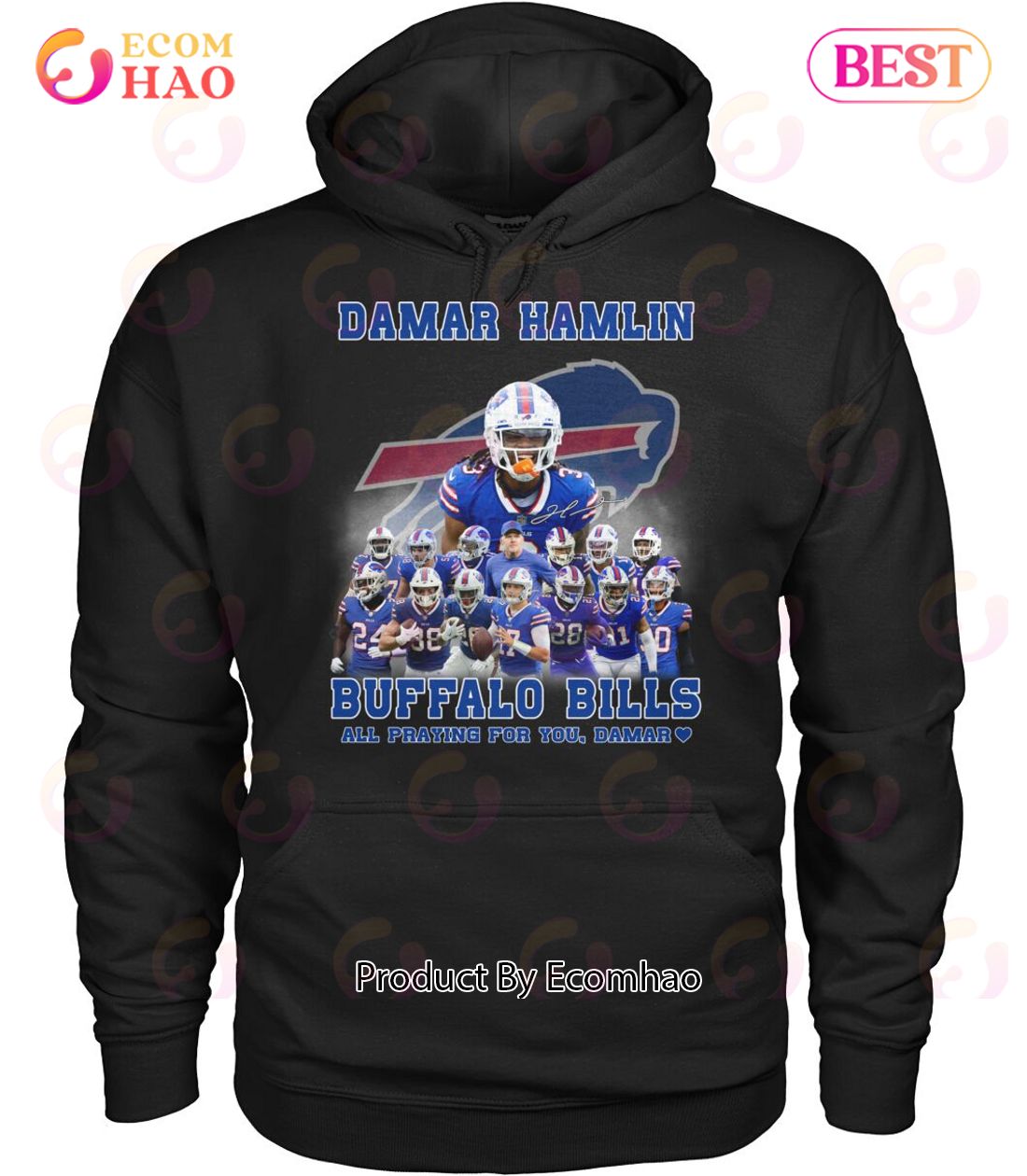 Praying For Buffalo Bills Damar Hamlin T Shirt - Wiseabe Apparels