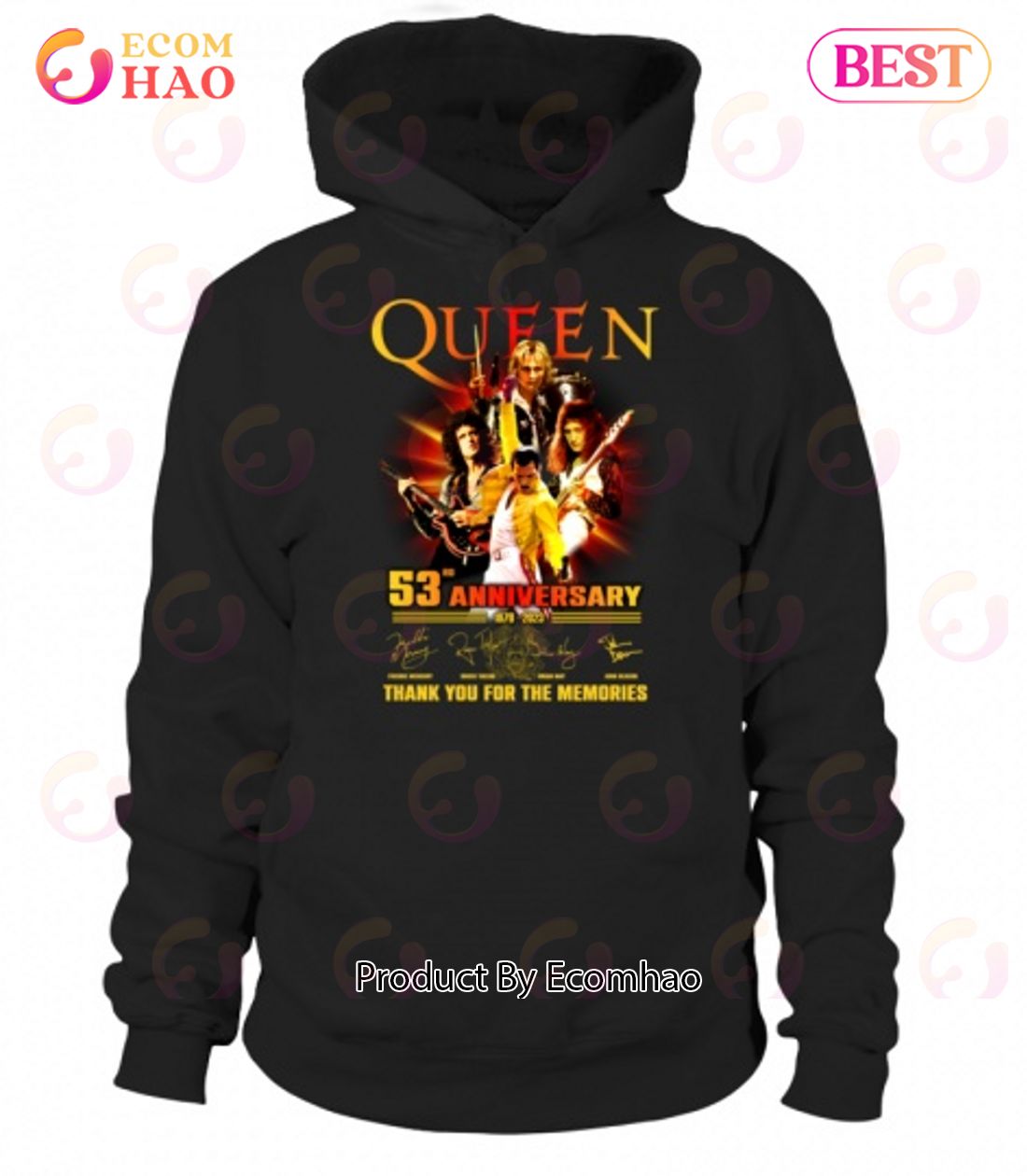 Queen 53rd Anniversary 1970 – 2023 Thank You For The Memories T-Shirt