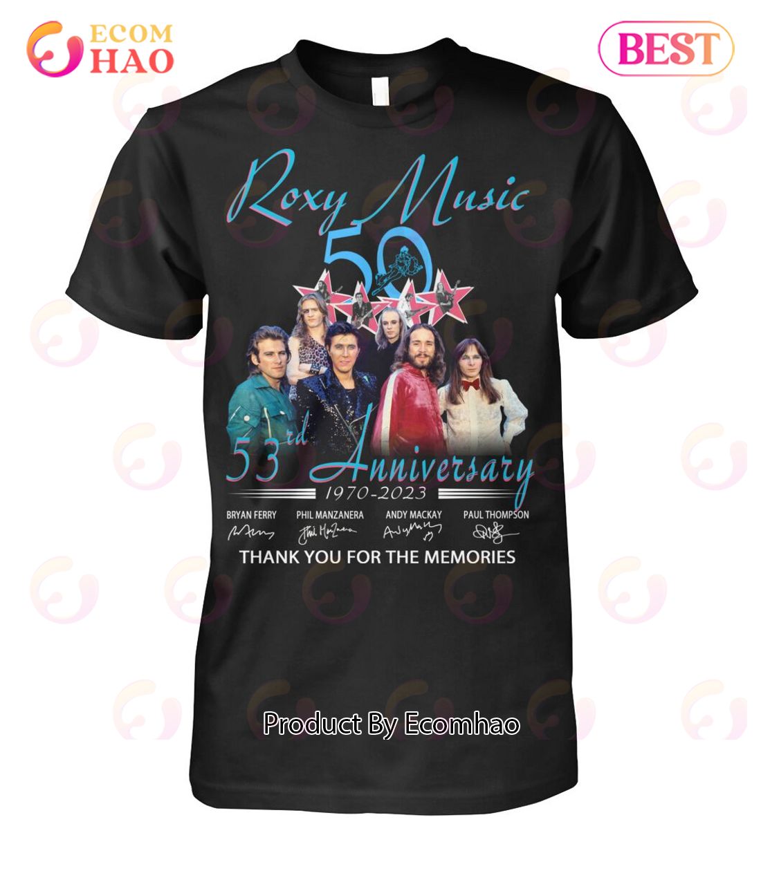 Roxy Music 53rd Anniversary 1970 – 2023 Thank You For The Memories T-Shirt