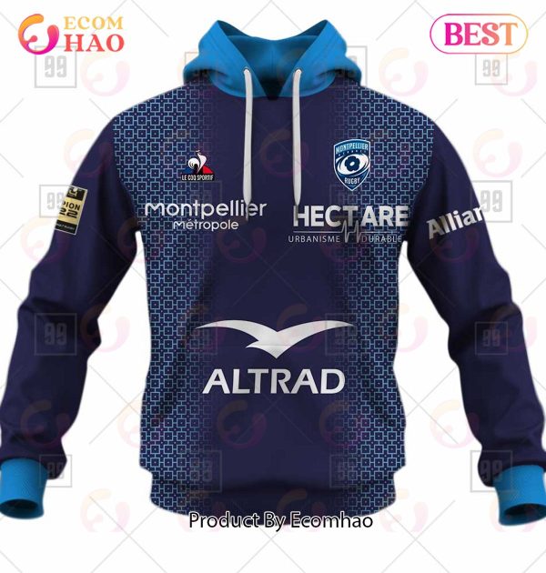 Personalized Top14 Montpellier Herault Rugby 2223 3D Hoodie