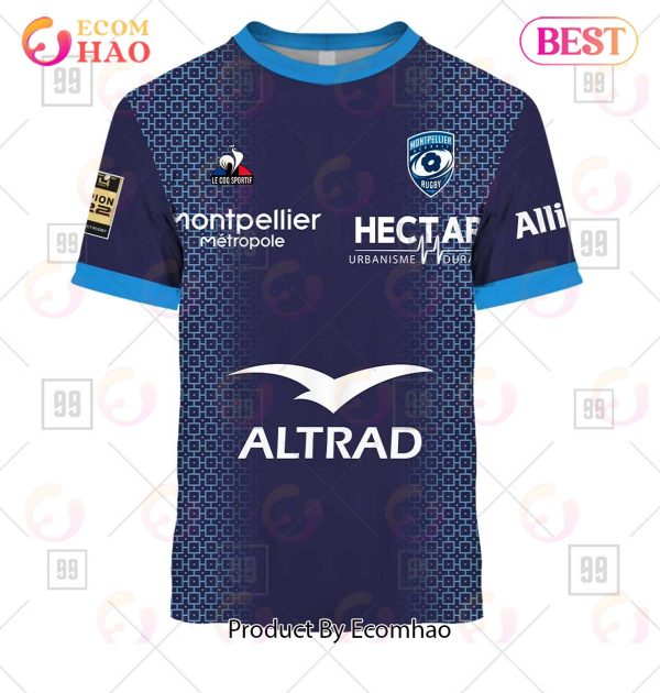 Personalized Top14 Montpellier Herault Rugby 2223 3D Hoodie