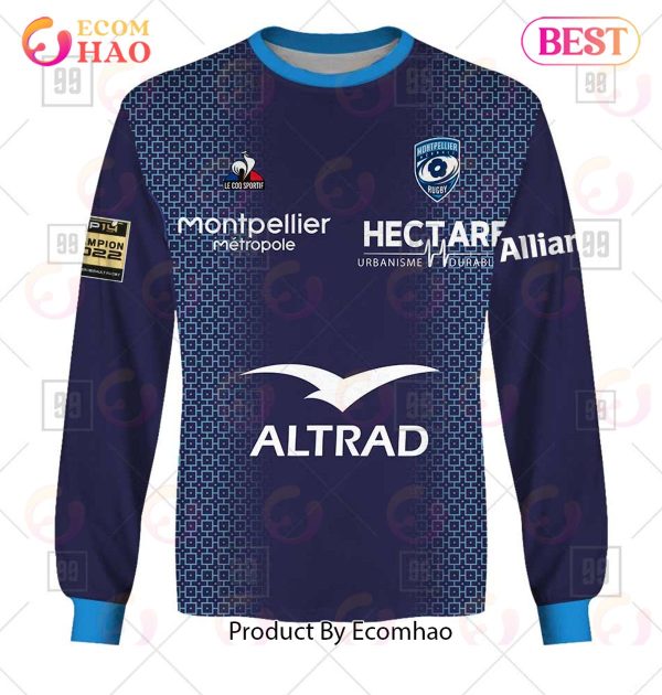 Personalized Top14 Montpellier Herault Rugby 2223 3D Hoodie