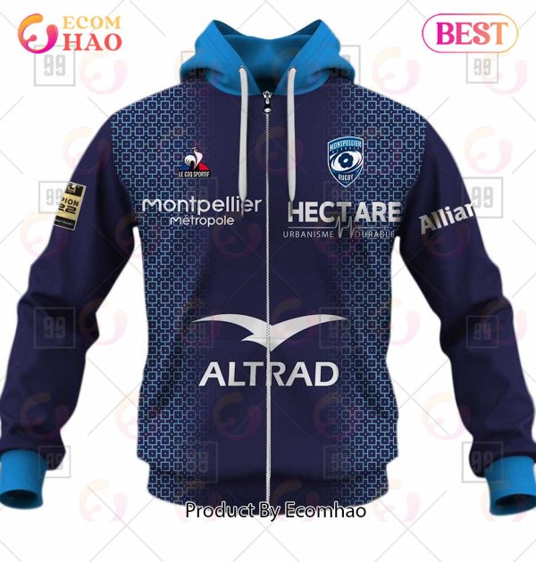 Personalized Top14 Montpellier Herault Rugby 2223 3D Hoodie
