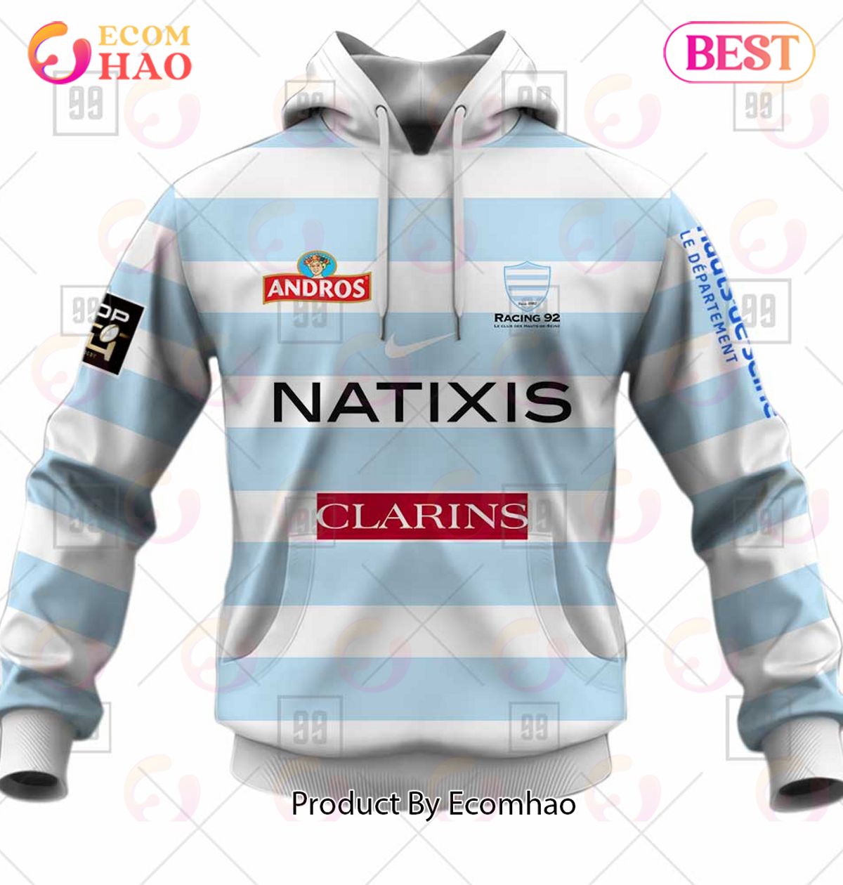 Personalized Top14 Racing 92 Rugby 2223 3D Hoodie