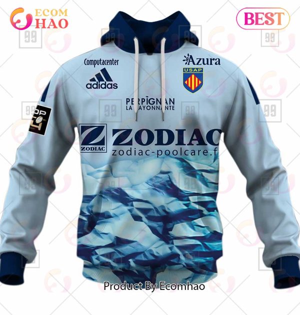 Personalized Top14 USA Perpignan Rugby 2223 3D Hoodie