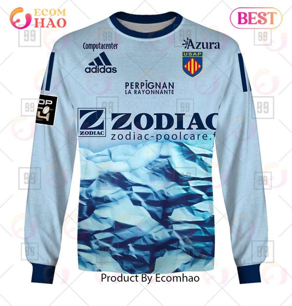 Personalized Top14 USA Perpignan Rugby 2223 3D Hoodie